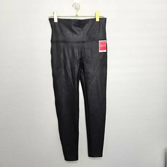 NWT Spanx | Matte Black Faux Leather Leggings 2437, Womens XL - Picture 4 of 9